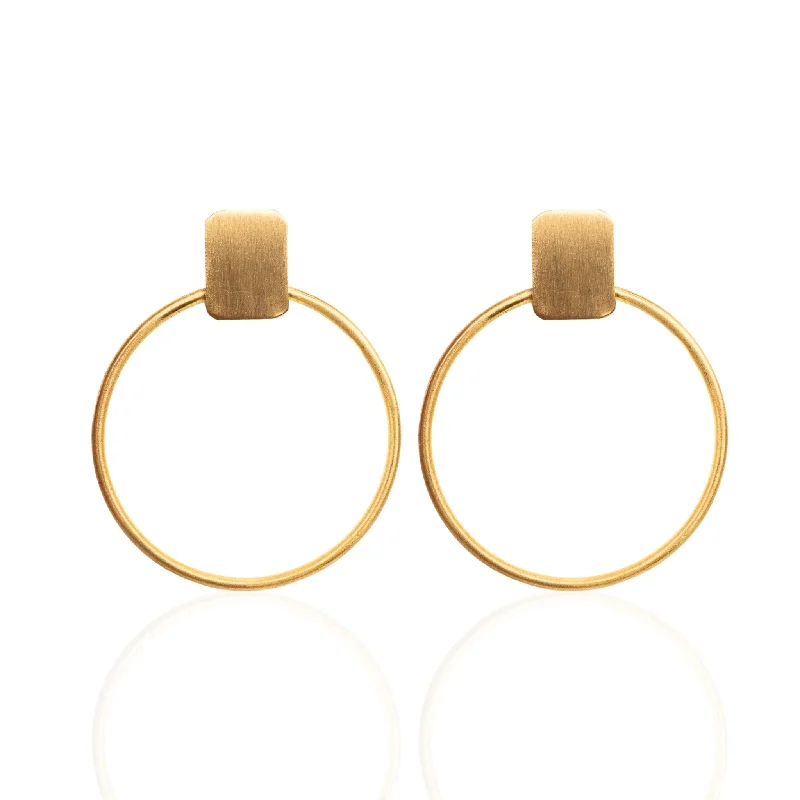 ladies earrings layered look -Hannah Hoops - Gold