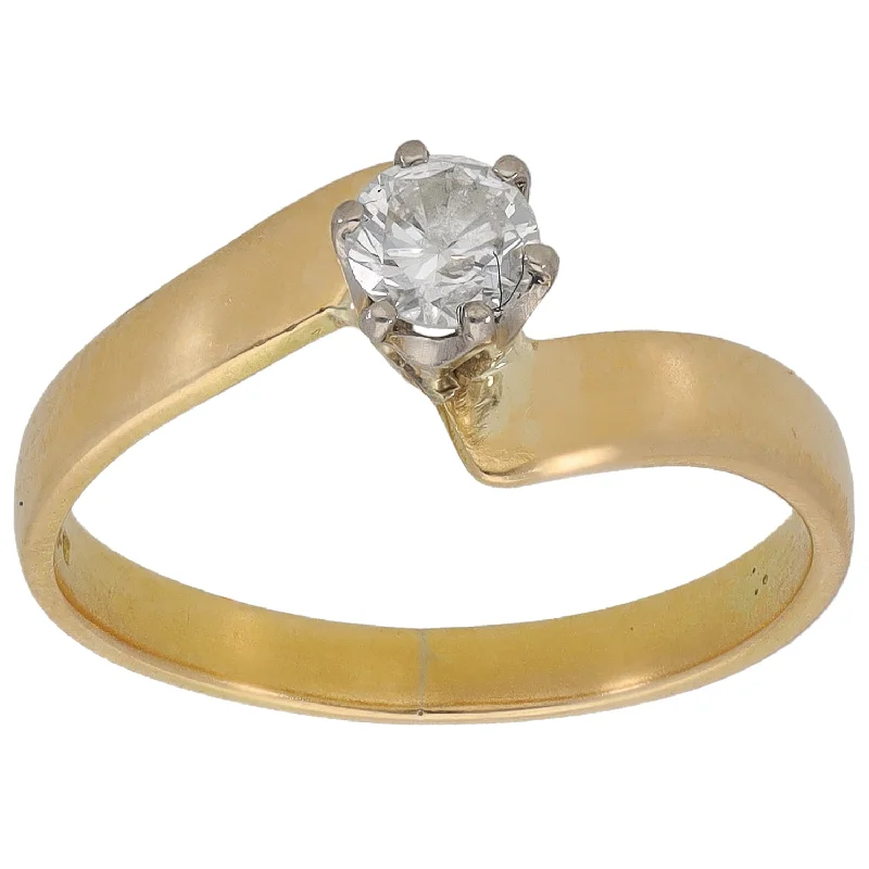 ladies engagement rings with lab grown stone -18ct Gold 0.25ct Diamond Solitaire Ring Size L