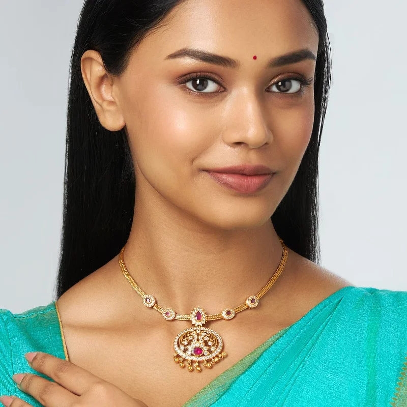 necklaces for office elegance -Silver Temple Necklace 158360