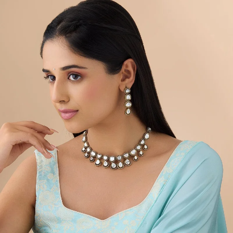 necklaces chic modern look -Kundan Necklace 174496