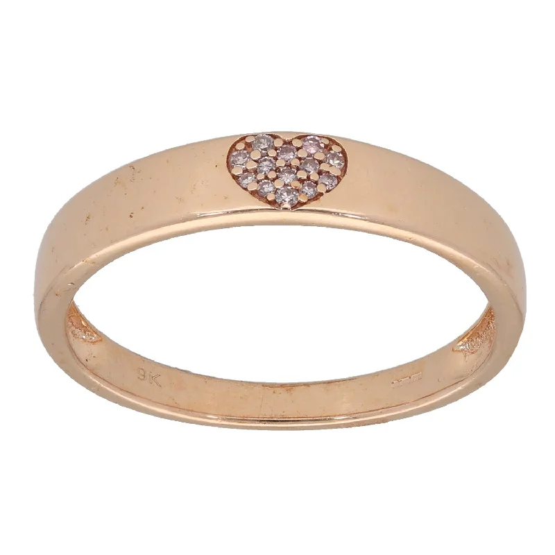 ladies engagement rings lightweight comfort -9ct Rose Gold 0.065ct Diamond Dress/Cocktail Ring Size U