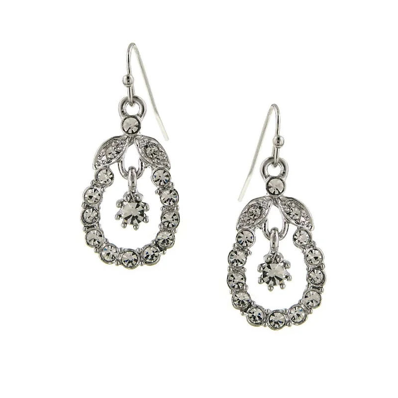 ladies earrings with rainbow gems -2028 Jewelry Crystal Caged Drop Earrings