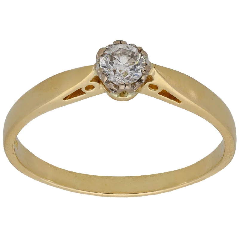 ladies engagement rings personalized touch -18ct Gold 0.25ct Diamond Solitaire Ring Size R