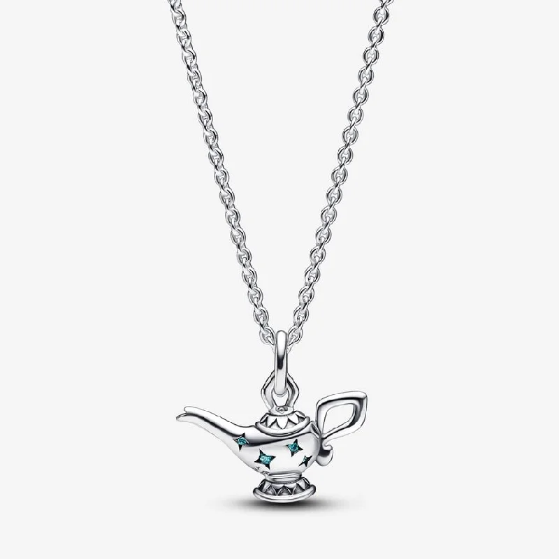 necklaces with amethyst purple -Disney Aladdin Magic Lamp Pendant Collier Necklace