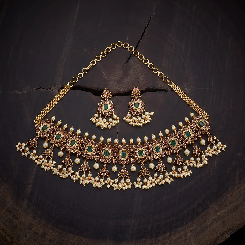 necklaces with gemstone beads -Antique Necklace 153190