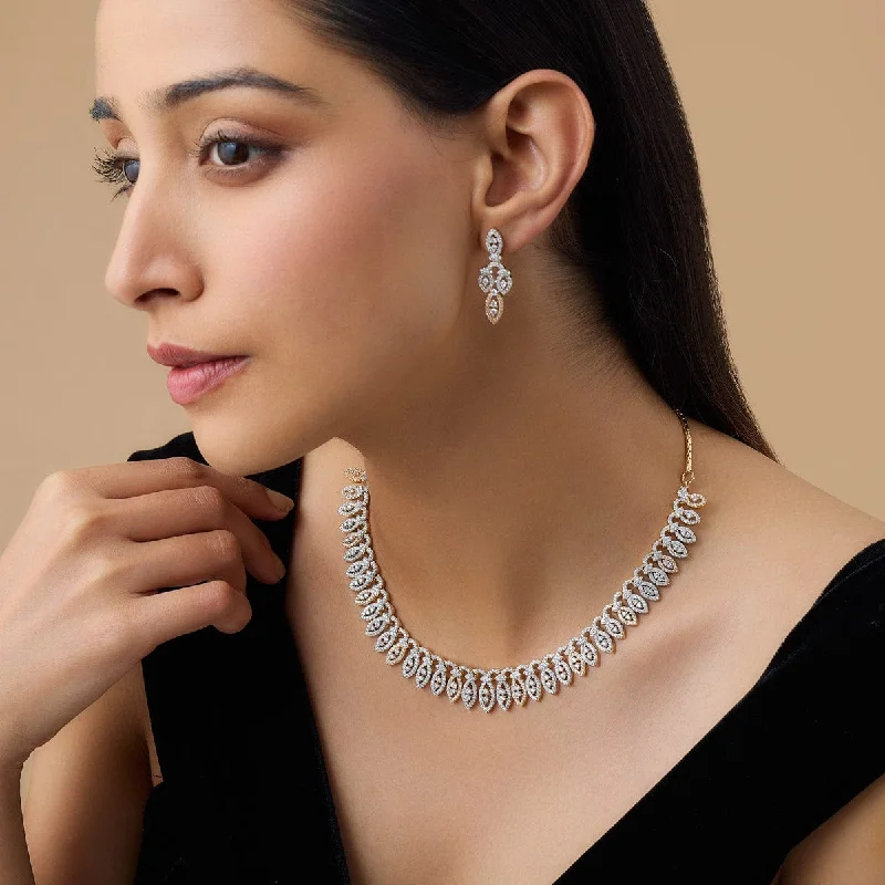 necklaces sleek modern design -Zircon Necklace 172473