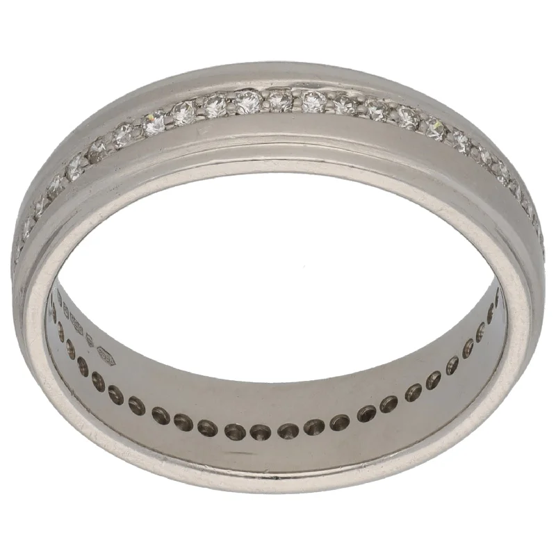 ladies engagement rings with filigree detail -Platinum 0.56ct Diamond Eternity Ring Size T