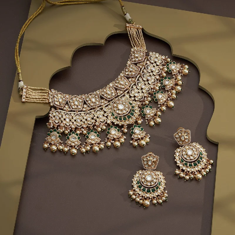 necklaces for beach wear -Kundan Necklace 167023