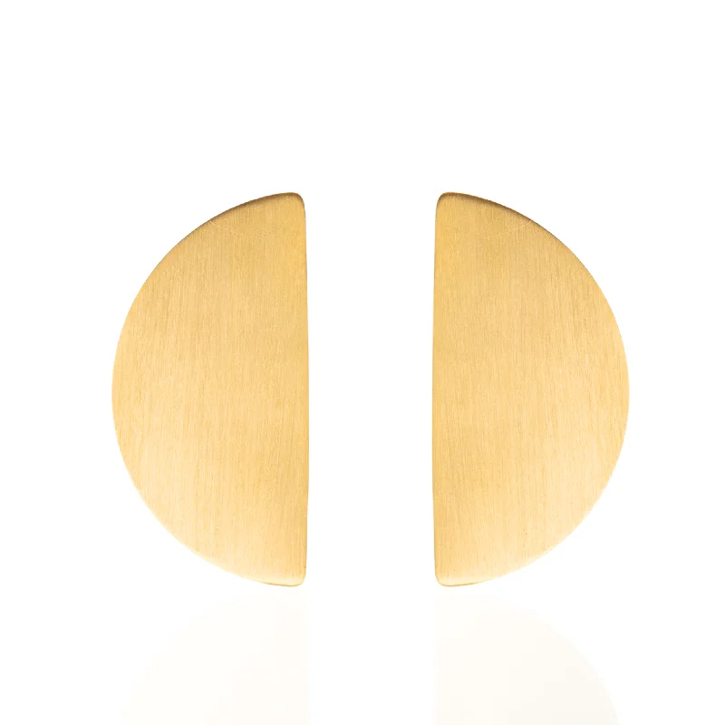 ladies earrings with gold plating -Camille Oversized Statement Earrings - Gold