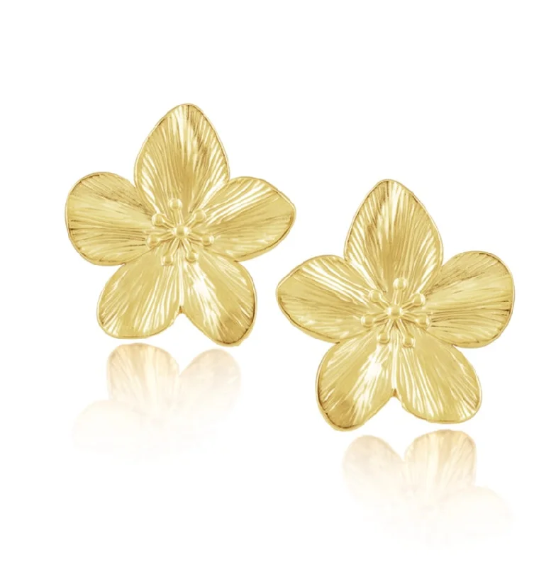 ladies earrings chic modern -Darla Flower Earring