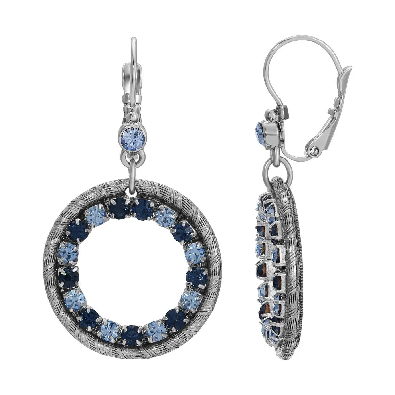 ladies earrings for party wear -1928 Jewelry Hanauma Round Crystal Drop Earrings