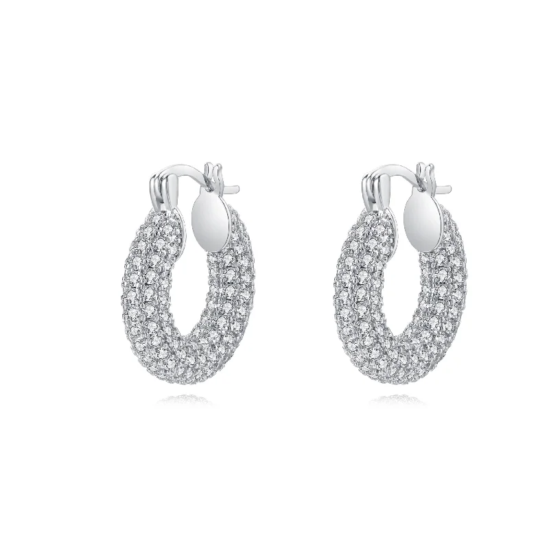 ladies earrings with star shape -Connie Pave Hoop