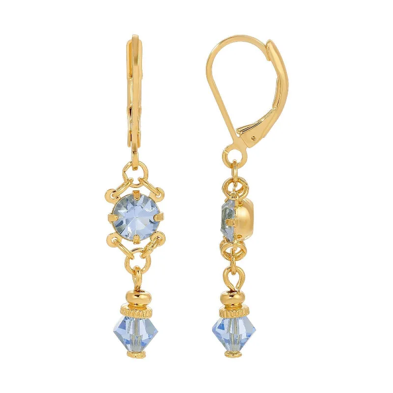 ladies earrings chandelier glamour -1928 Jewelry Goldene Opulenz European Crystal Drop Earrings