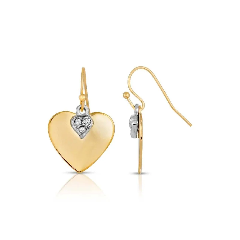 ladies earrings for fashion lovers -1928 Jewelry Clear Crystal Heart Earrings