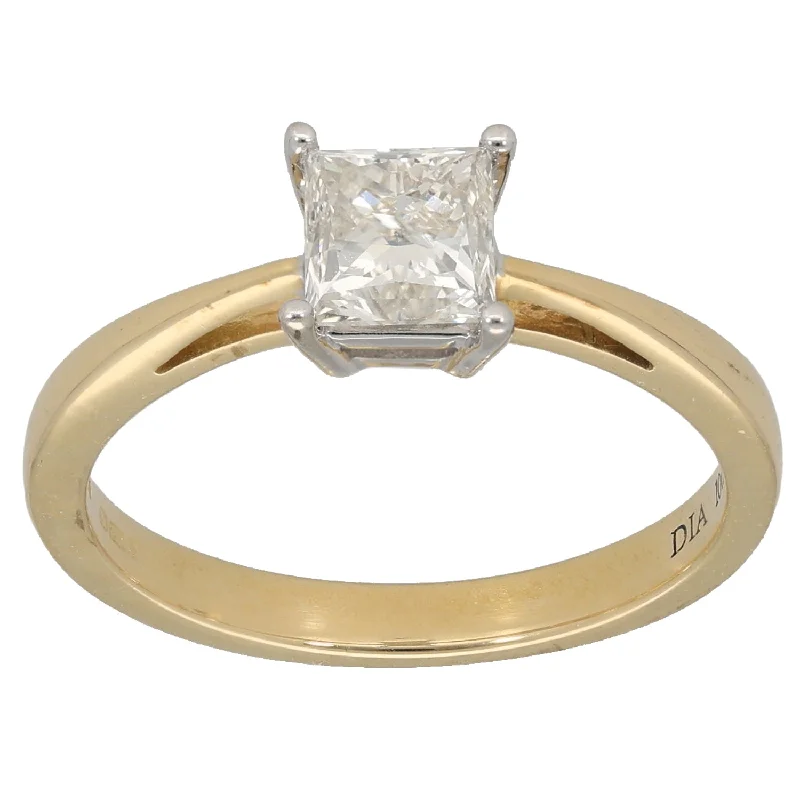 ladies engagement rings timeless classic -18ct Gold 1.00ct Diamond Solitaire Ring Size O