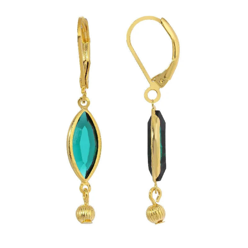 ladies earrings with rainbow gems -1928 Jewelry Euro Crystal Fluted Bead Drop Earrings