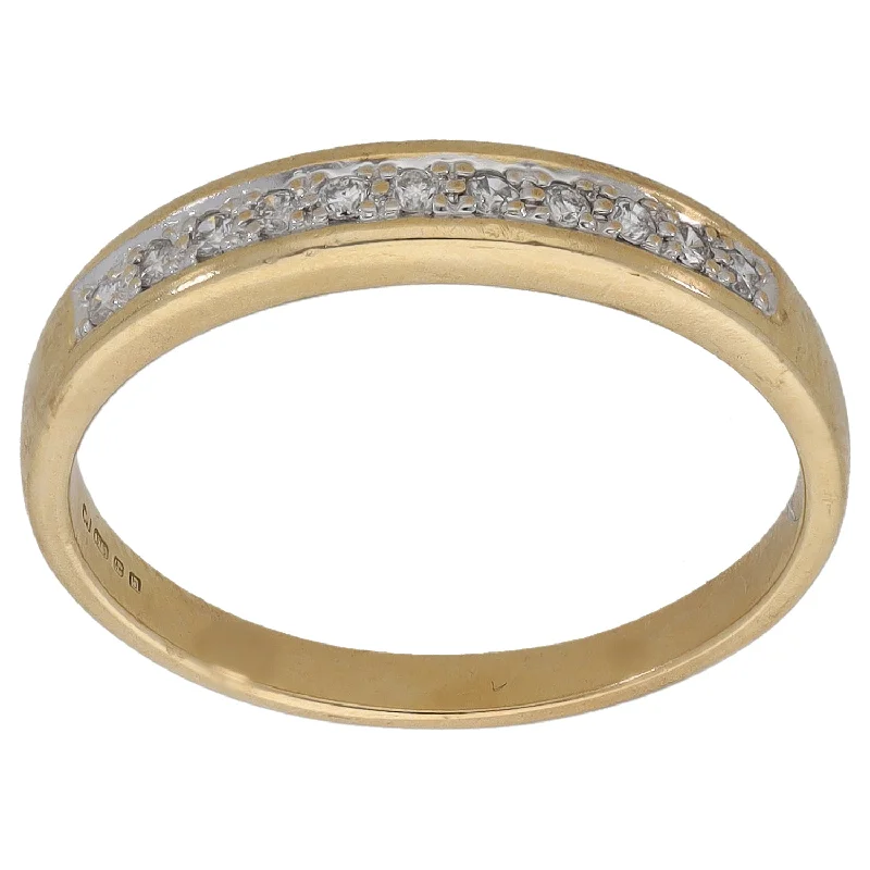 ladies engagement rings trendy 2025 -9ct Gold 0.11ct Diamond Half Eternity Ring Size N