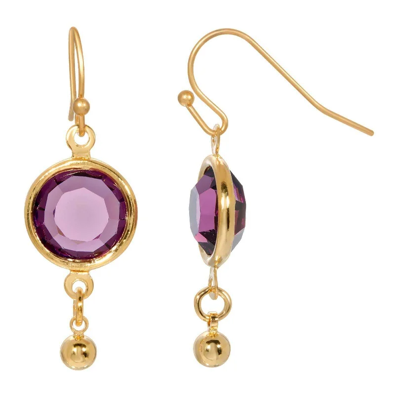 ladies earrings with white pearls -1928 Jewelry Amethyst Austrian Crystal Channel Drop Earrings