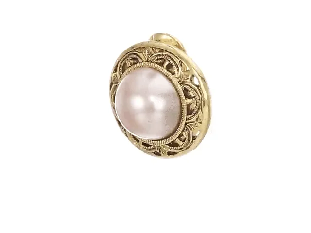 ladies earrings with gold plating -1928 Jewelry Rosabella Pink Faux Pearl Button Clip On Earrings