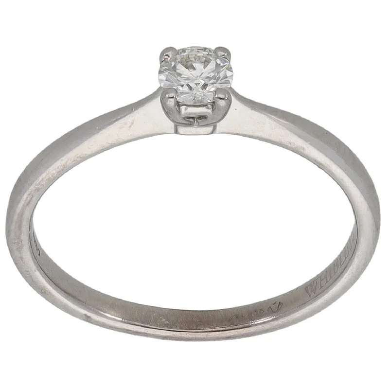 ladies engagement rings two tone metal -18ct White Gold 0.10ct Diamond Solitaire Ring Size K