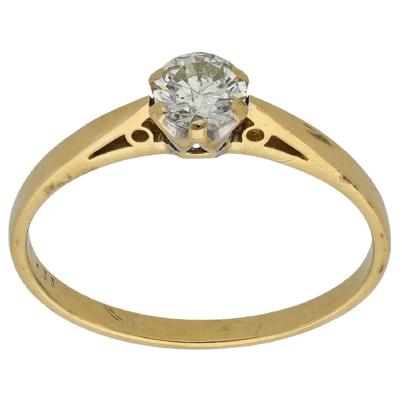 ladies engagement rings tension set diamond -18ct Gold 0.33ct Diamond Solitaire Ring Size M