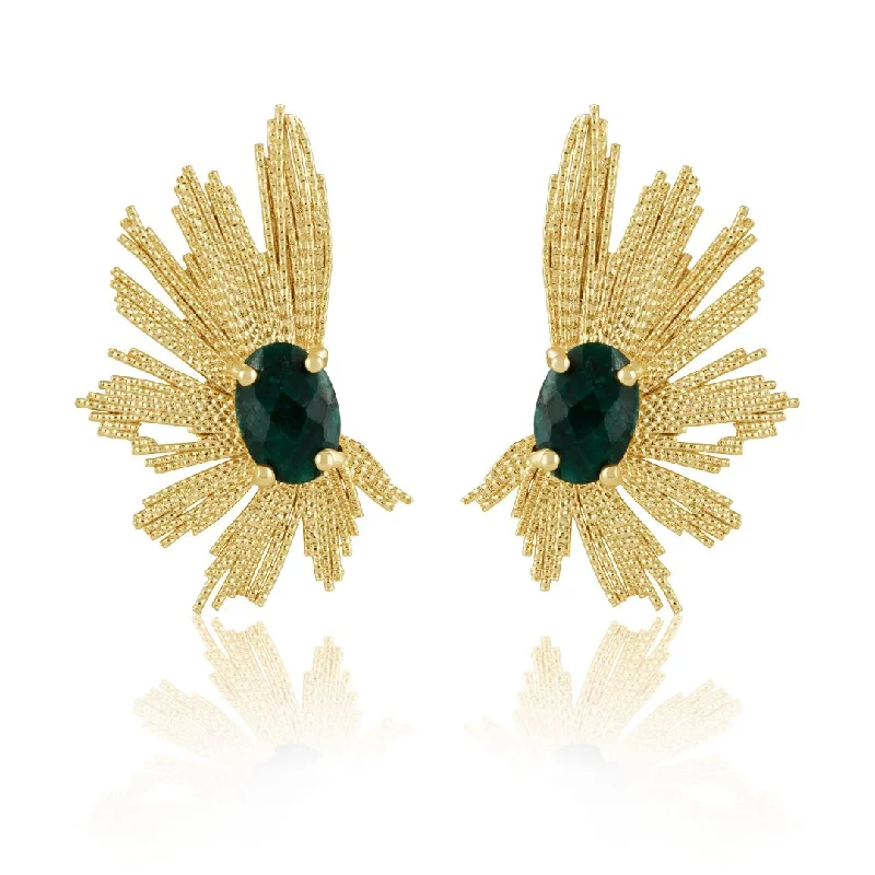 ladies earrings for holiday gift -Marielle Earrings Emerald