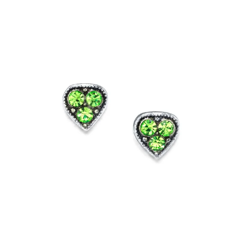 ladies earrings with crystal accents -1928 Jewelry Crystal Heart Stud Earrings