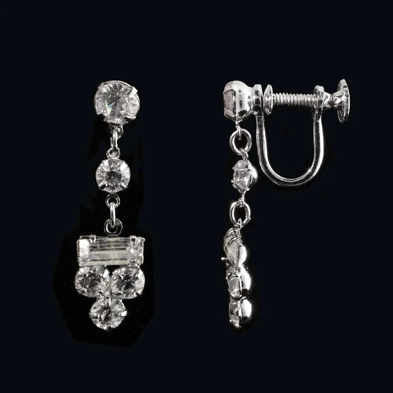 ladies earrings for gifting ideas -1928 Jewelry Multi Austrian Crystal Regal Screw Back Clip On Earrings