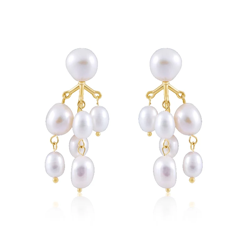 ladies earrings for casual wear -Esther Pearl Drop Earring