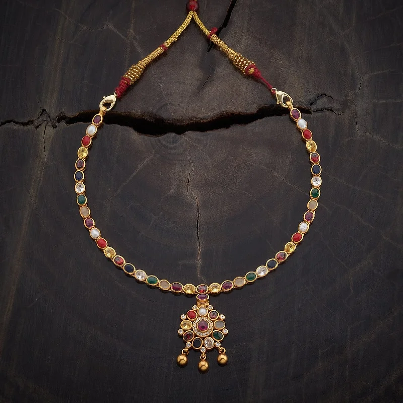 necklaces with orange garnet -Silver Temple Necklace 170007