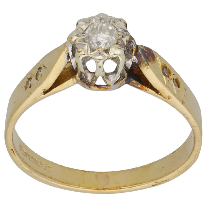 ladies engagement rings yellow citrine warmth -9ct Gold 0.10ct Diamond Solitaire Ring Size K