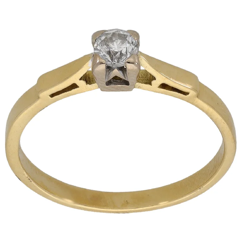 ladies engagement rings with sapphire accent -18ct Gold 0.23ct Diamond Solitaire Ring Size R