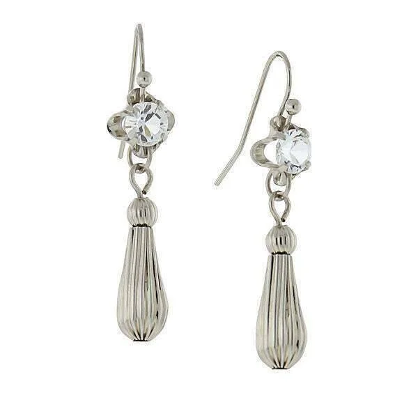 ladies earrings with diamond studs -1928 Jewelry Drop Earrings Made With Austrian Crystal