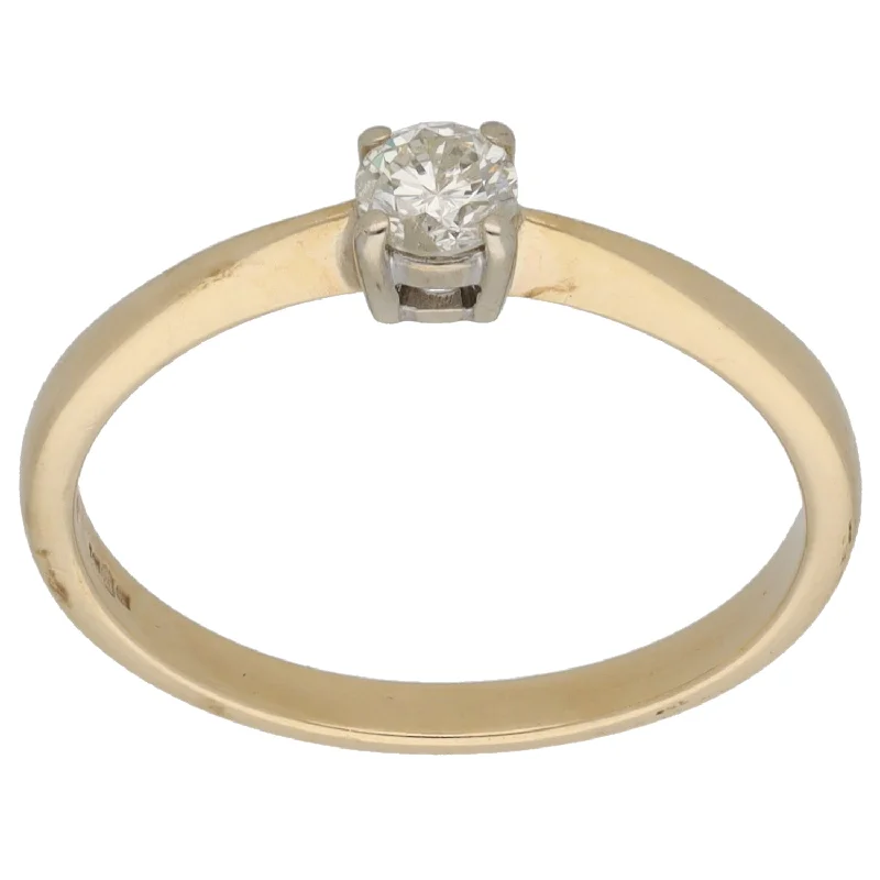 ladies engagement rings cluster ring style -9ct Gold 0.25ct Diamond Solitaire Ring Size P