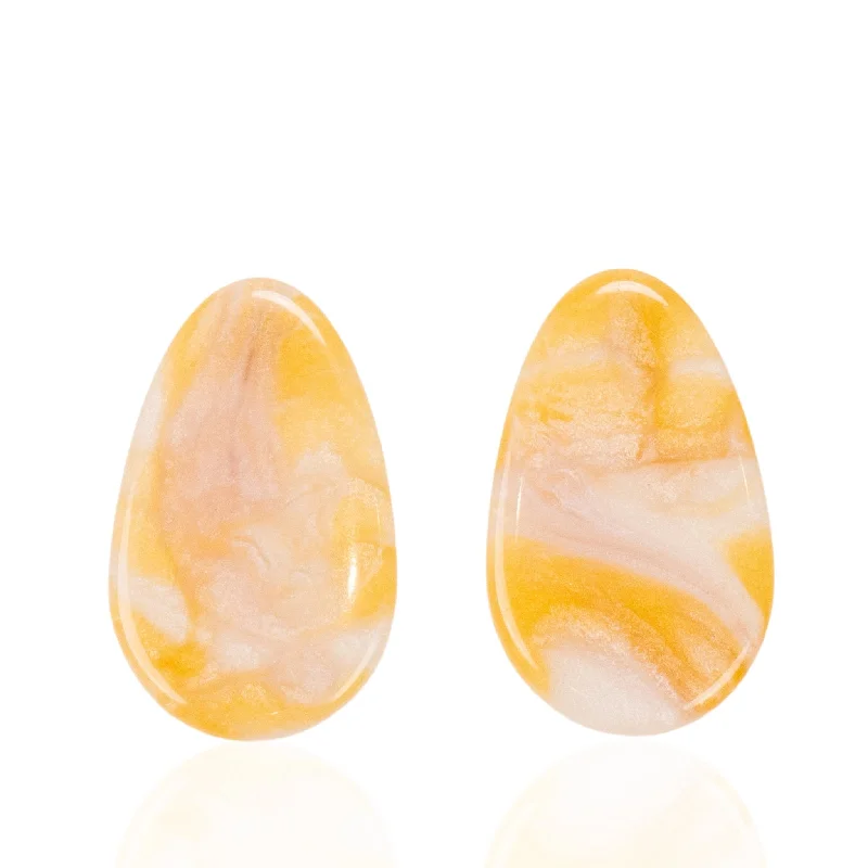 ladies earrings for young women -Marisol Teardrop Earrings - Yellow / Ivory