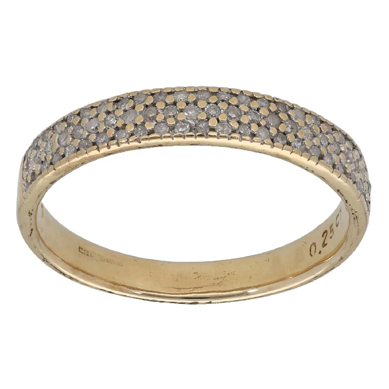 ladies engagement rings with lab grown stone -9ct Gold 0.25ct Diamond Half Eternity Ring Size P