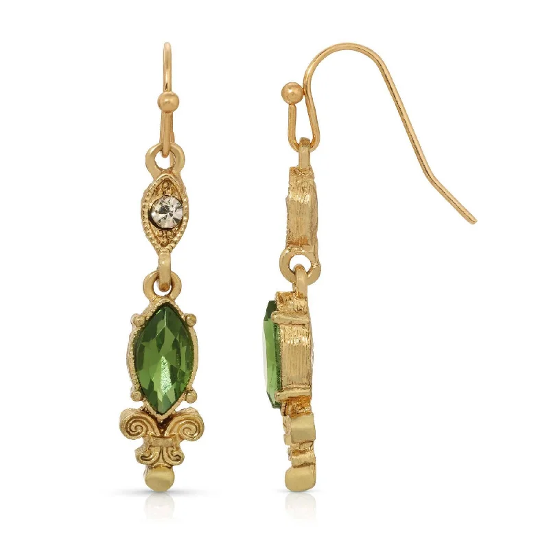 ladies earrings with blue sapphire -1928 Jewelry La Belle Ìäpoque Crystal And Emerald Green Dangle Earrings