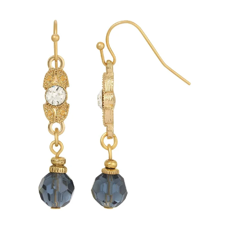 ladies earrings anniversary gift -1928 Jewelry Despres Montana Blue Crystal Drop Earrings