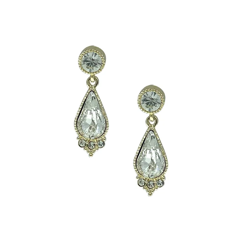 ladies earrings trendy minimalist -1928 Jewelry Austrian Crystal Teardrop Earrings