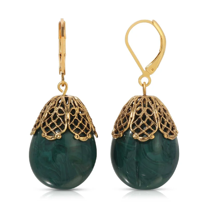 ladies earrings for daily use -1928 Jewelry Filigree Pear Shaped Drop Earrings