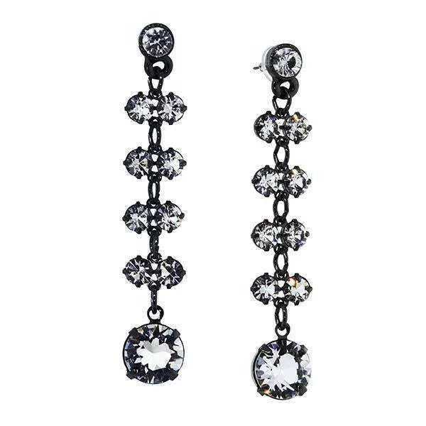 ladies earrings trendy 2025 -1928 Bridal Genuine Austrian Crystal Round Drop Earrings