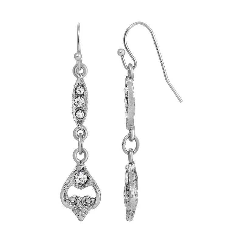 ladies earrings for gifting ideas -1928 Jewelry Classic Glam Crystal Drop Vintage Style Earrings