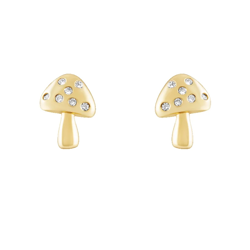 ladies earrings floral design -Meadow Shroom Stud