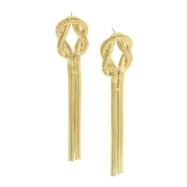 ladies earrings budget friendly -2028 Jewelry Gold Chain Tassel Linear Earrings