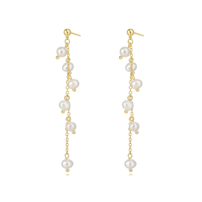 ladies earrings stylish modern -Melanie Pearl Drop Earring