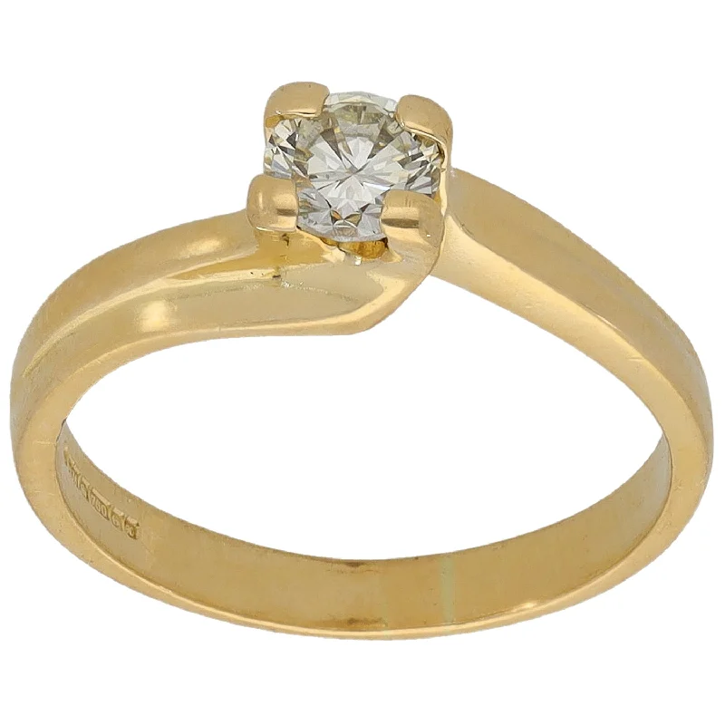 ladies engagement rings eco friendly option -18ct Gold 0.54ct Diamond Solitaire Ring Size P