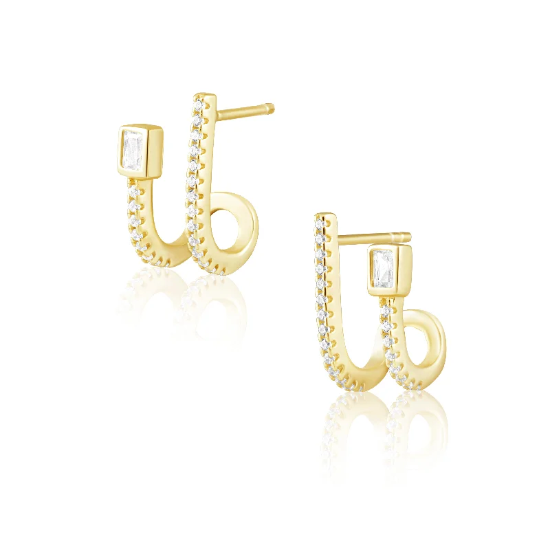 ladies earrings for young women -Darcie CZ Huggie