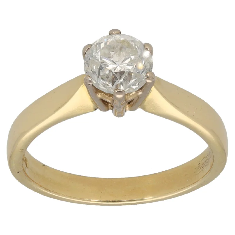 ladies engagement rings bold statement -18ct Gold 0.70ct Diamond Solitaire Ring Size L