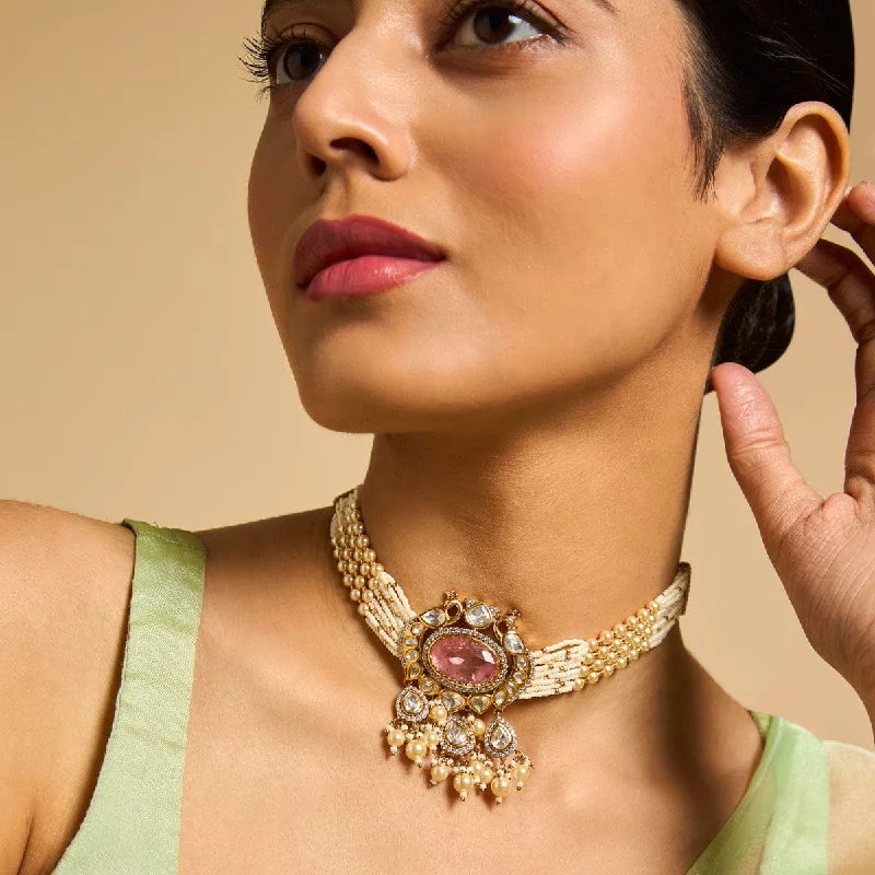 necklaces with sun pendant -Kundan Necklace 173030