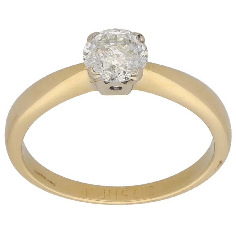 ladies engagement rings heirloom quality -18ct Gold 0.75ct Diamond Solitaire Ring Size P